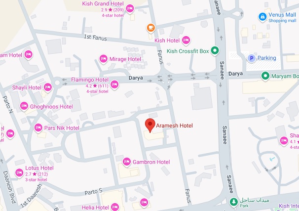 آدرس هتل آرامش کیش